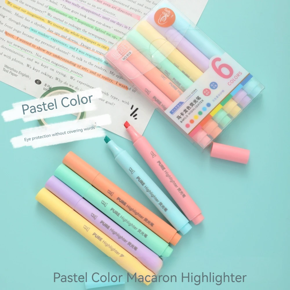 Stylo surligneur Macaron coule - Pastel Highlighter Set Double Ended avis et prix