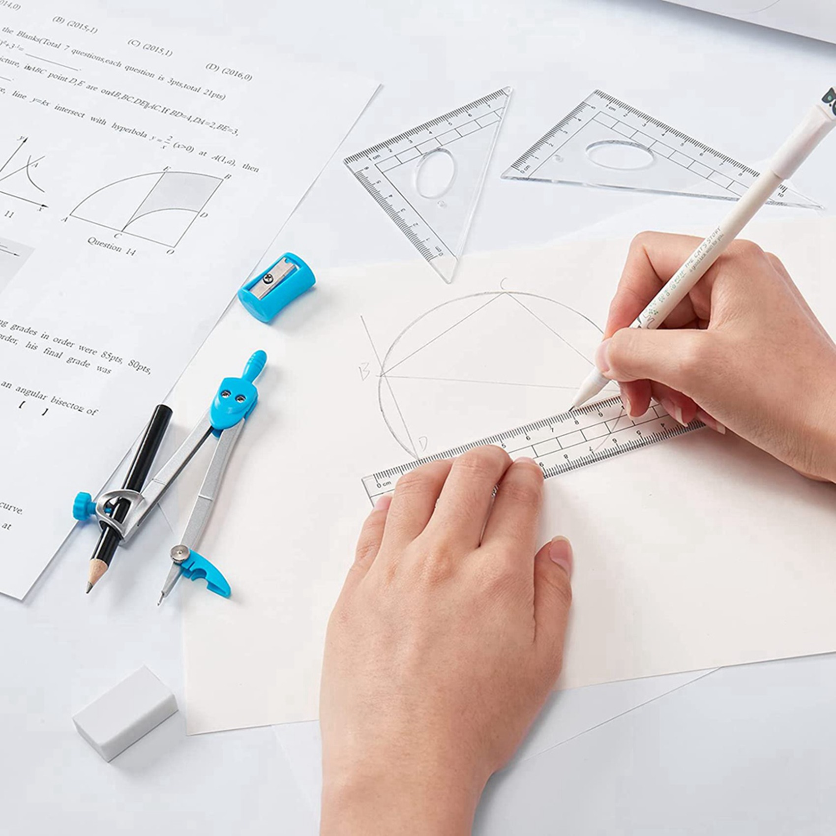 Ensemble de géométrie de quali - Math Geometry Set With Compass avis et prix